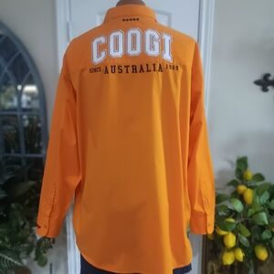 COOGI Tangerine Cotton Embroidered Exposed Wave Stich Size XXXL Shirt